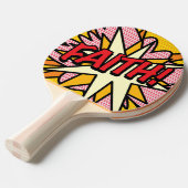 Modern Cool Comic Book Pop Art FAITH Tafeltennisbatje (Voorkant Gekanteld)