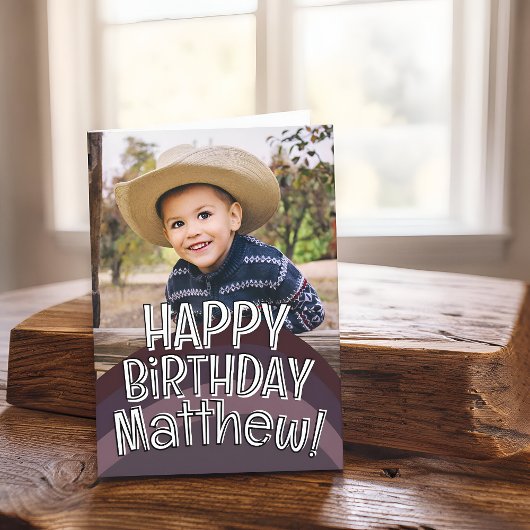 Modern Cool Custom Photo Birthday Greeting Kaart