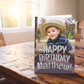 Modern Cool Custom Photo Birthday Greeting Kaart