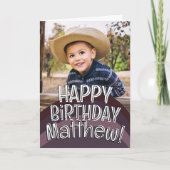 Modern Cool Custom Photo Birthday Greeting Kaart (Voorkant)