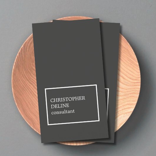 Modern Cool Dark Gray White Consultant Visitekaartje