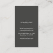 Modern Cool Dark Gray White Consultant Visitekaartje (Achterkant)