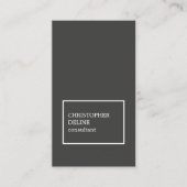 Modern Cool Dark Gray White Consultant Visitekaartje (Voorkant)