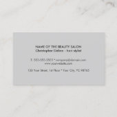 Modern Cool Donkergrijs Zwart Schaar Hair Stylist Visitekaartje (Achterkant)