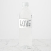 Modern, cool, eenvoudig, minimaal, design Love Chi Waterfles Etiket (Voorkant)
