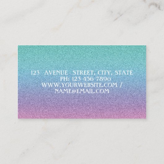Modern Cool Elegant Professional Glitter Ombre Visitekaartje (Achterkant)