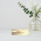 Modern Cool Elegant Professional Gold Mini Visitekaartje (Staand voorkant)