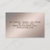 Modern Cool Elegant Professioneel Roos Gouden Sequ Visitekaartje (Achterkant)