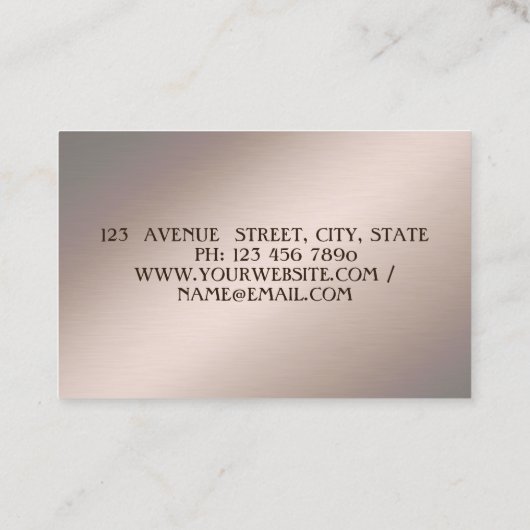 Modern Cool Elegant Professioneel Roos Gouden Sequ Visitekaartje (Achterkant)