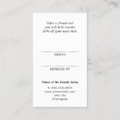 Modern Cool Faux Rose Gold Bold Salon Aanbevelingskaartje (Achterkant)