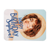 Modern Cool Fun Custom Foto Verjaardag Groet Magneet (Horizontaal)