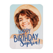 Modern Cool Fun Custom Foto Verjaardag Groet Magneet (Verticaal)