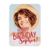 Modern Cool Fun Custom Foto Verjaardag Groet Magneet (Verticaal)