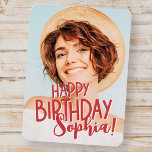 Modern Cool Fun Custom Foto Verjaardag Groet Magneet<br><div class="desc">Ontwerp is modern en eenvoudig. Voeg een aangepaste foto toe van de verjaardagscadeur en voeg zijn/haar naam toe.</div>