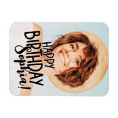 Modern Cool Fun Custom Foto Verjaardag Groet Magneet (Horizontaal)