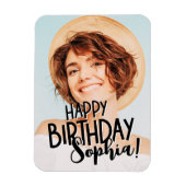 Modern Cool Fun Custom Foto Verjaardag Groet Magneet (Verticaal)