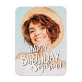 Modern Cool Fun Custom Foto Verjaardag Groet Magneet (Verticaal)