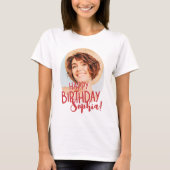 Modern Cool Fun Custom Foto Verjaardag Groet T-shirt (Voorkant)