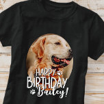 Modern Cool Fun Custom Pet Foto Verjaardag Groet T-shirt<br><div class="desc">Ontwerp is modern en eenvoudig. Voeg een aangepaste foto van uw huisdier en zijn / haar naam toe,  voeg een aangepast bericht toe</div>