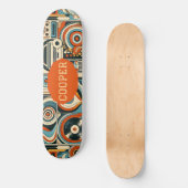 Modern Cool Geometric Forms Quirky Psychedelic Art Persoonlijk Skateboard (Voorkant)