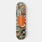 Modern Cool Geometric Forms Quirky Psychedelic Art Persoonlijk Skateboard (Voorkant)