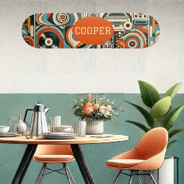 Modern Cool Geometric Forms Quirky Psychedelic Art Persoonlijk Skateboard