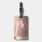 Modern Cool Girl Face Silhouette - Gepersonaliseer Bagagelabel (Voorkant verticaal)