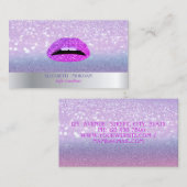 Modern Cool Glitter Bokeh Ombre Lips Visitekaartje (Voorkant / Achterkant)