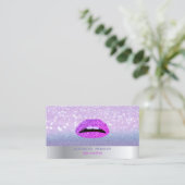 Modern Cool Glitter Bokeh Ombre Lips Visitekaartje (Staand voorkant)