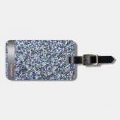 Modern Cool Glitter Zilveren Streep - Persoonlijk Bagagelabel (Voorkant horizontaal)