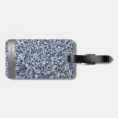 Modern Cool Glitter Zilveren Streep - Persoonlijk Bagagelabel (Achterkant horizontaal)