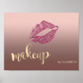 Modern Cool Glittery Lips, Makeup kunstenaar Poster (Voorkant)
