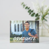 Modern Cool Graduation Party Invitation Foto W Uitnodiging Briefkaart (Staand voorkant)