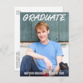 Modern Cool Graduation Party Invitation WT Uitnodiging Briefkaart (Voorkant / Achterkant)