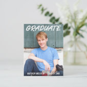 Modern Cool Graduation Party Invitation WT Uitnodiging Briefkaart (Staand voorkant)
