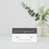 Modern Cool Gray White Haarstylist AppointmentCard Afsprakenkaartje (Staand voorkant)