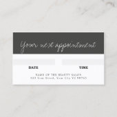Modern Cool Gray White Haarstylist AppointmentCard Afsprakenkaartje (Voorkant)
