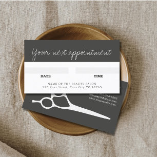 Modern Cool Gray White Haarstylist AppointmentCard Afsprakenkaartje