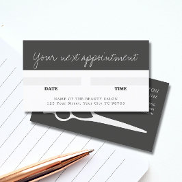Modern Cool Gray White Haarstylist AppointmentCard Afsprakenkaartje