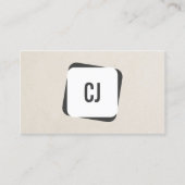 Modern Cool Gray White Monogram Consultant Visitekaartje (Voorkant)