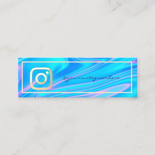 Modern Cool Instagram Holographic Mini Visitekaartje (Voorkant)