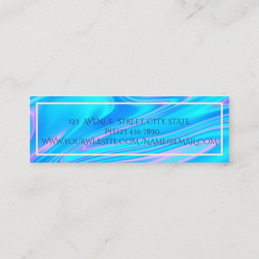 Modern Cool Instagram Holographic Mini Visitekaartje (Achterkant)