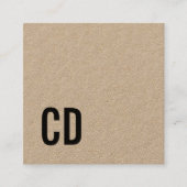 Modern Cool Kraft Black Monogram Consultant Vierkante Visitekaartje (Voorkant)