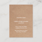 Modern Cool Kraft Papier (gedrukt) Wit Monogram Visitekaartje (Achterkant)