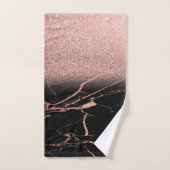 Modern Cool Marble Stone, Roos Gold Glitter Bad Handdoek (Handdoek)