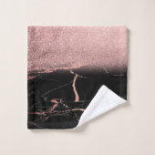 Modern Cool Marble Stone, Roos Gold Glitter Bad Handdoek (Wasdoekje)
