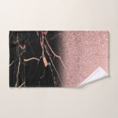 Modern Cool Marble Stone, Roos Gold Glitter Bad Handdoek (Handdoek)