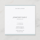 Modern Cool Minimalist Blauw Groen Eenvoudige Sjab Vierkante Visitekaartje (Achterkant)