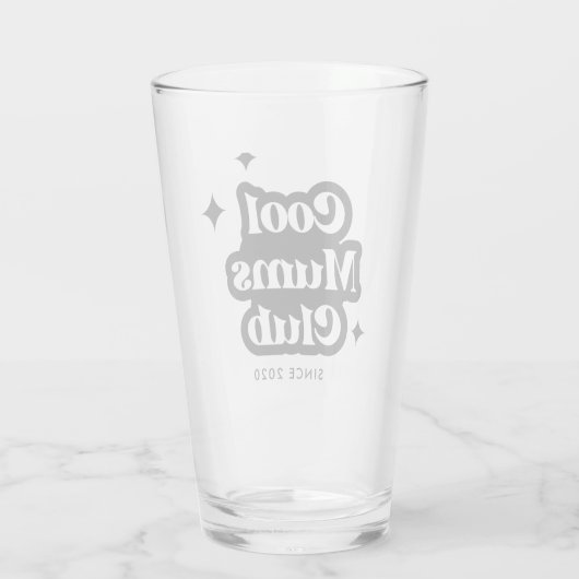 Modern Cool moeders club Retro  Groovy Glas (Achterkant)