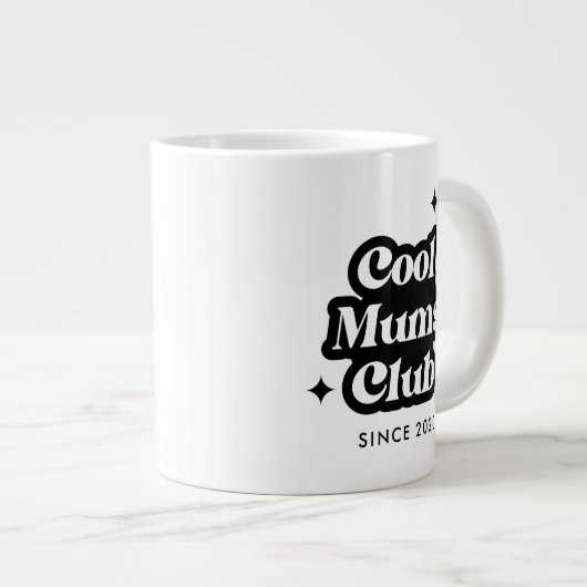 Modern Cool moeders club Retro  Groovy Grote Koffiekop (Voorkant rechts)